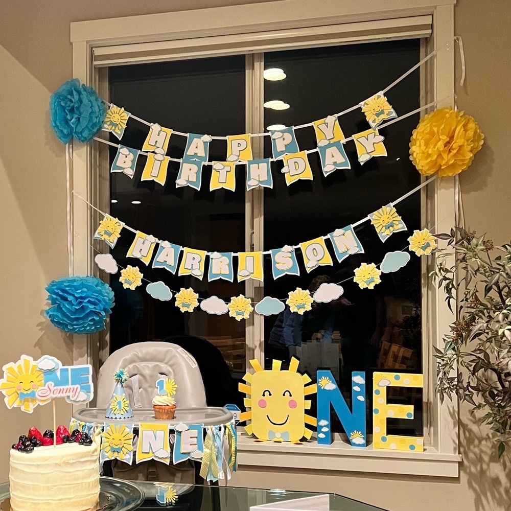 Happy Birthday Sunshine Theme Set First Birthday ONE